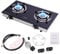 Hothit H2702G - Piano cottura a gas a propano, portatile, a 2 fuochi, 8,4 kW, in vetro temperato, accensione automatica, per cucina all'aperto, campeggio, camper, piccoli appartamenti
