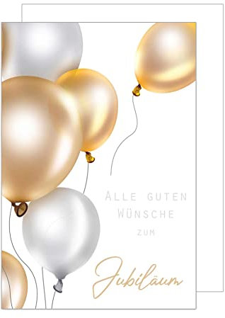 Edition Seidel Premium XXL Maxi Glückwunschkarte zum Jubiläum mit Umschlag Format DIN A4. Jubiläumskarte mit Spruch Eherentag Grußkarte Billet Mann Frau Luftballons (A4-J121)