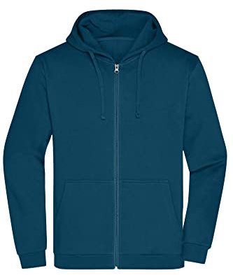 James & Nicholson Herren Basic Kapuzen-Sweatjacke - Klassische Sweatjacke mit Kapuze und Kordelzug