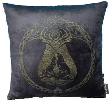 NUMSKULL - God of War Ragnarok Kissen, quadratisch, Schwarze Wölfe