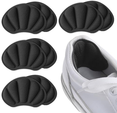 Molain 4 Paia Di Cuscinetti Per Tallone Autoadesivi Cuscinetti Per Scarpe Troppo Grandi Antiscivolo Imbottitori Anti Vesciche Per La Cura Dei Piedi Per Donne E Uomini (Nero)