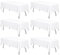 Lot de 6 Nappes Rectangulaires de Polyester 153 x 320 cm, Blanche Nappe de Table de Qualité de 8 Pieds, Résistant aux Taches et aux Rides Lavable Décoratif Nappe pour Banquet de Mariage Fête