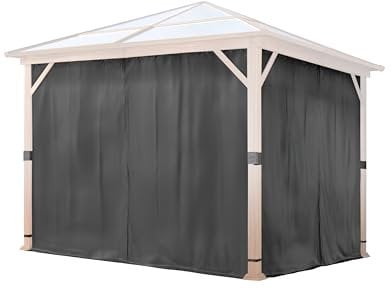 TOOLPORT 4 Seitenteile für Gartenpavillon Forest Deluxe 3x3 m - Polyester ca. 180 g/m² - mit Reißverschluss - grau