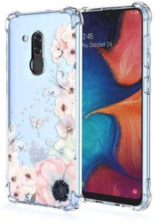 ATISIJIE Custodia per Huawei Mate 20 lite,Fiore Fiori Trasparente con Disegni in Morbido Silicone TPU Custodia per Huawei Mate 20 lite-A48