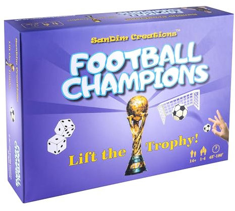 Football Champions sportbrettspiel – Fußballgeschenke für Fußballfans - Familien-Brettspiele für Kinder und Erwachsene – Fussball-Strategie-Sport-Trivia-Brettspiel, 1–4 Spieler von Sandim Creations