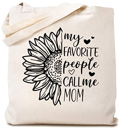 942 Canvas Einkaufstasche Mama, Meine Lieblingsmenschen Nennen Mich Mama Strandtasche Mit Henkeln Einkaufstasche Faltbare Schultertasche, Für Arbeit, Mädchen