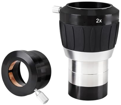 Teleskop-Zubehör-Set 2 Zoll 2X apochromatische Barlow-Linse mit integriertem Gewinde und 2 Zoll auf 1,25 Adapter, Okularzubehör for astronomische Teleskope Teleskop-Kamera