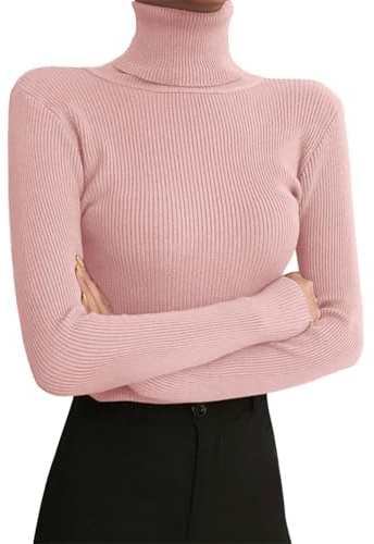 seiveini Pull à Col Roulé pour Femme Hiver Basique sous-Vêtement Pull en Tricot Chaud Manches Longues Casual Pull Femme Slim Fit Couleur Solide Pull en Maille Col Montant Chandails Tops
