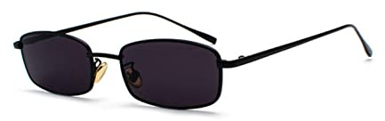 OSAGAMA Retro Rechteckige Sonnenbrille Metall Rahmen Mehrfabige Brille für Damen Herren Silber Blau