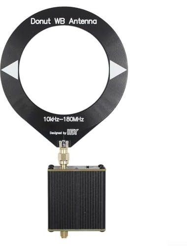 SPORTARC Donut AM MW/SW Antenne portable mini boucle 10 kHz-180 MHz pour HFDY Malahiteam HF onde moyenne avec convertisseur à faible impédance, 08KZLC61UB3GM5J07I802Y5854H1E