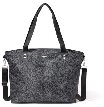 Baggallini Damen Tote Carryall Laptop-Tragetasche, Midnight Blossom Print