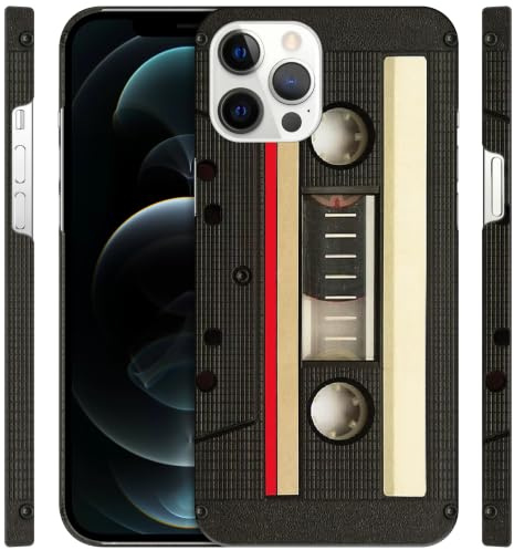 GlamCase for iPhone 12 Pro Max, iPhone 12 Pro Max Case - Vintage Cassette Design Printed Slim Fit Cute Plastic Hard Snap on Protective Designer Back Phone Case/Cover for iPhone 12 Pro Max