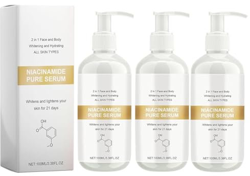 Niacinamide Pure Serum, Gesichtsserum mit Niacinamide und Hyaluronsäure, Aufhellendes Serum für Dunkle Flecken, Feuchtigkeitsspendendes Serum für Straffes und Strahlendes Hautbild (3 Stück)