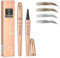 Magic Eyebrow Pencil, Eyebrow Pencil with 4 Micro Fork Tips, Natural Waterproof and Long Lasting for Men and Women Effortlessly Natural Looking Brows (Grey)