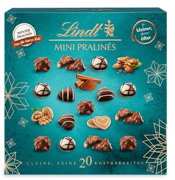 Lindt Schokolade Winter Mini Pralinen | 90g | 20 Feine Pralinés in vier unterschiedlichen Sorten | Winterschokolade | Pralinengeschenk | Schokoladengeschenk