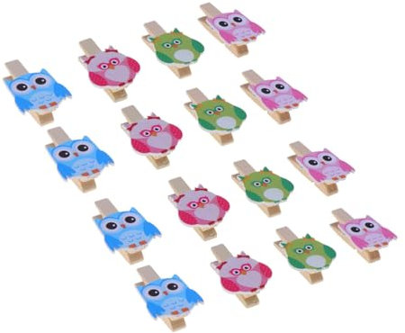 RORPOIR 40stücke Holzclips Cartoon-eulen-Design Foto-Clips Halter Für Bilder Büroklammern Aus Holz Für Home Office Und DIY-projekte