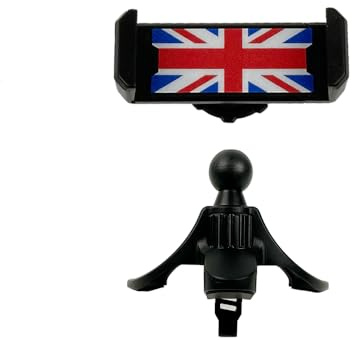 YSWOMOSKD Car Phone Holder Mount, Union Jack Phone Mount for Car Circular Air Vent for Mini Cooper R-Series Hands-Free Cradle for Smartphone, iPhone (Union Jack-For R55/R56/R57/R58/R59/R60/R61)