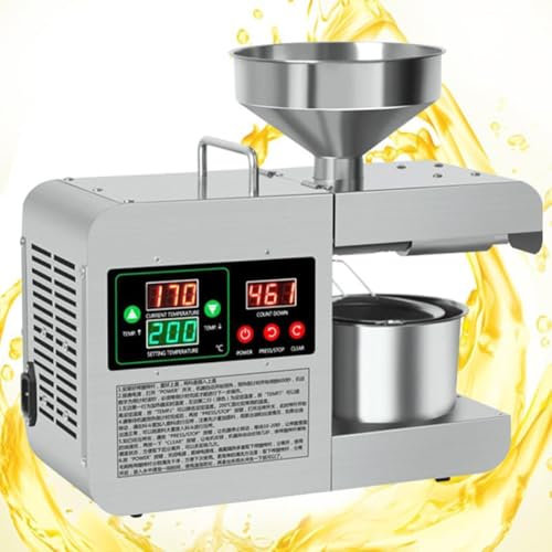 Presse à huile automatique 820 W, presse à huile 50-250 ℃, moulin à huile électrique, presse à huile chaude en acier inoxydable, extracteur pour graines de lin, arachides, graines de chanvre, sésame
