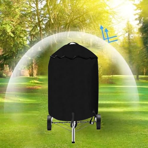 Outdoor-Grillrost-Abdeckung, rund, wasserdicht, Sonnenschutz-Abdeckung für Gaskohlegrill, schützt es vor schlechtem Wetter (58 x 77 cm)