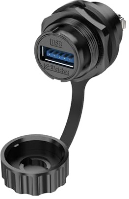E-WeiChat EU-USB IP67 Industrieller Wasserdichter Stecker USB 3.0 Hochgeschwindigkeits-Datenübertragungsstecker USB-A-Doppelanschlussbuchse