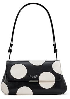 kate spade new york Damen Grace Fine Grain Leather Convertible Shoulder Bag Umhängetasche, Schwarz mit Punkten, Mehrfarbig