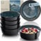 Sänger Manila | Steingut Müslischalen Bowl Schüssel 6 teilig, Schüssel Set 6 Personen, Schale spülmaschinen- mikrowellen- kratzfest, Schüsseln blau mit schwarzem Rand 550 ml | VALUE COLLECTION