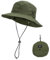 Zoruam Sonnenhut Damen, Faltbar Fischerhut Damen Herren, Wasserdicht Safari Hut Damen, Schnell Dry Packable Regenhut Damen mit Kinnriemen für Sommer Outdoor Aktivitäten (Grün)