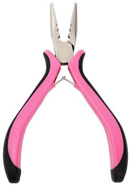 BHSTTNIXP 3-Hole Hair Extension Pliers,Carbon Steel Alloy Hair Extension Tools for Micro and Nano Ring Hair Extensions (Pink)