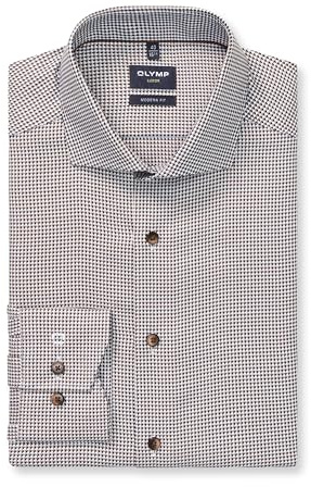 OLYMP Herren Oberhemd Langarm Luxor,Faux Uni,054 Modern Fit 21,16 Royal Kent