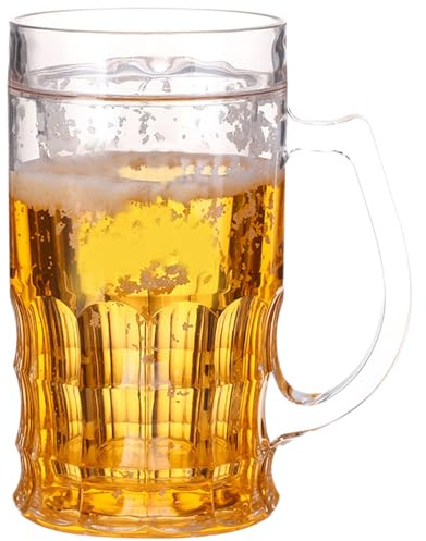 Zibeem Verres À Bière Factices, Chope À Bière Humoristique Double Couche De 450 Ml, Fausse Chope À Double Paroi Avec Poignées, Chope À Bière Modèle Mezzanine Pour Boissons De Bar, Blague