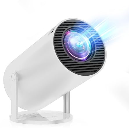 [Built-in Apps & Android 11.0] Mini Projector Portable 20000 Lux Projector 4K Supported 180° Rotation & Auto Keystone, Outdoor Compatible with TV Stick/Windows/iOS/Android/HDMI/USB (1080P)