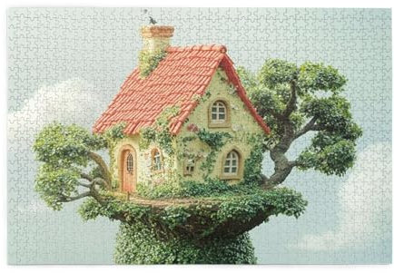 Puzzle Landschaft Puzzle 1000 Teile, Holzpuzzle Erwachsene Baumhaus 75x50cm Jigsaw Groß, Geschicklichkeitsspiel für die Ganze Familie Erholung und Entspannung, Jigsaw Geschenke für Home Decor p-1341