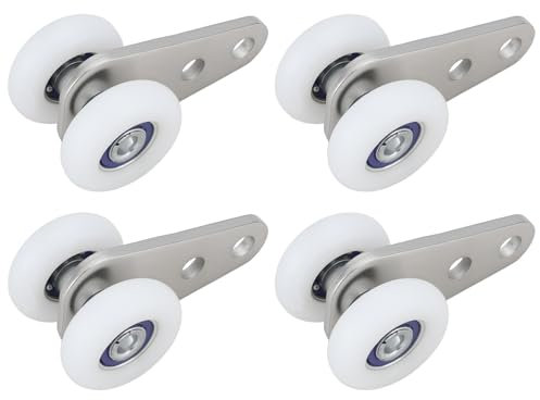 SG Store 4 Pezzi Di Carrello Per Porta Scorrevole Con Binario Scorrevole Da 25 Mm Tenda Per Porta Scorrevole 24x22,5x45 Mm