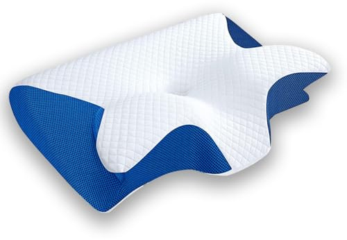 ZZOZZ Curosleep Kissen 2026 Upgrade Ergonomisches OrthopäDisches Kissen Mit schaumbildung im Nacken und Schmerzen im Nacken lässt die nackenkissen nach für Ergonomisches Nackenkissen (Blau)