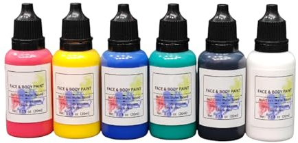 Peinture pour visage – 6 couleurs de peinture corporelle | Kit de pigments crème corporelle lavable pour homme, femme, enfant, festival, fête, Halloween, Noël
