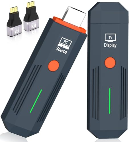 2026 Upgraded Wireless HDMI Transmitter and Receiver 328FT/100M, Plug & Play 5G+2.4G Wireless HDMI Extender Kit Display Adapter, 4K Decode 1080P Output, for Audio to Monitor from PC/Projector/TV Box