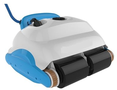 HIJYMNZPQ Robot Intelligent Piscine Nettoyeur câble Flottant Machine robotique d'absorption de poussière Smart Clean Mur Sol escalier Nettoyage Complet(15m noTrolly Cart)