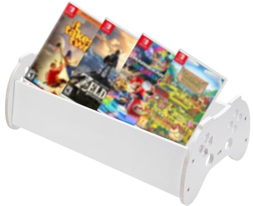 UNICRAFTALE Video Games Storage Game Shelf Games Holder with Adjustable Pine Wood Shelves, Space-Saving Design for Game Discs Living Room Gaming Organizer 15.75x8.5x2.17