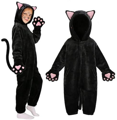 Beipegin Déguisement Animal Enfant Costume Chat Léopard Dalmatien Grenouillère Combinaison Deguisement Animaux Carnaval Halloween Fille Garçon