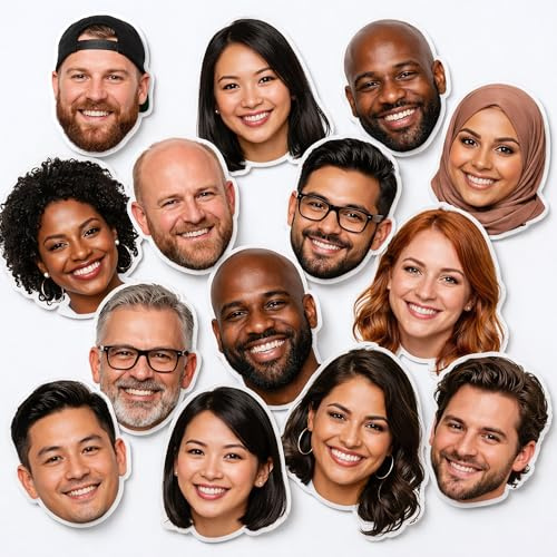 Personalisierte Gesicht Aufkleber, Individuelle Die Cut Sticker mit eigenem Foto, Vinyl Decals für Laptop, Flasche, Handy, Fenster & Auto, verschiedene Größen & Formen (Dein Avatar)