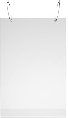 Sparpack - Sparset - 5 x Plakattasche DIN A2 Hochformat entspiegelt mit 2 Metallösen inkl. 10 Haken zum Aufhängen - Hochformat DIN A2 - Hart-PVC Plakattaschen