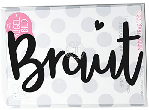 Bügelbild Braut JGA 16 cm Flockfolie Aufbügler Applikationen Bügelsticker für Stoffe Textilien zum Aufbügeln, Farbe:schwarz
