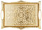 DEMMEX - Bandeja rectangular para servir té y café con forma de otomana turca para 6, 39,4 x 27,9 cm, color dorado