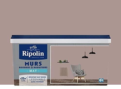 Peinture décoration murs boiseries & radiateurs mat 2,5L RIPOLIN - Ton: Taupe