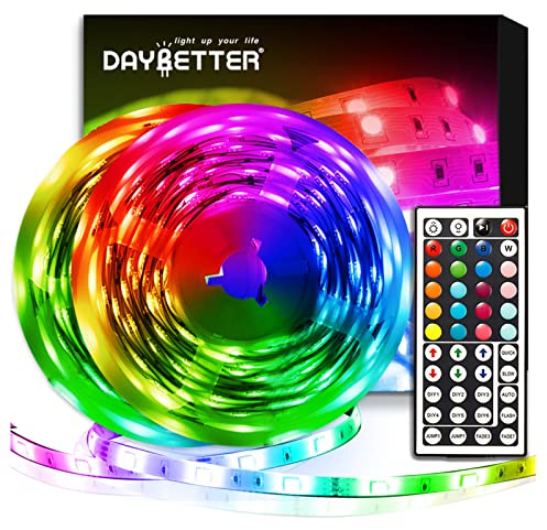DAYBETTER Led Strip Lights 32.8ft Kit with Remote and Power Supply Color Changing