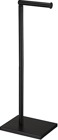DECLUTTR Support de Papier Toilette sur Pied avec réserve, Support de Rouleau de Papier Toilette en Acier Inoxydable, Noir