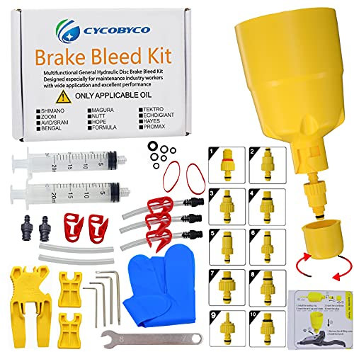 CYCOBYCO Brake Bleed Kit,Bicycle Hydraulic Disc Brake Mineral Oil Bleed Kit for Shimano,SRAM,AVID,MAGURA,TEKTRO,Hayes Compatible with All Models (Standard)