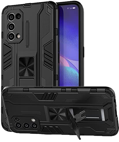 Tianyan Hülle Oppo Find X3 Lite 5G, 360 Grad mit Stoßfest Mit verstecktem Standfunktion [Hard PC und TPU Silikon Armor Bumper Case] Schutzhülle für Oppo Find X3 Lite,Schwarz