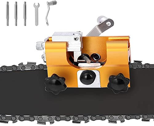 Chainsaw Chain Sharpening Jig,Zahnschärfer Kettensägenschärfer Kit Timberline Schärfset Kettensäge Aluminiumlegierung Handkurbeln Sägeketten Schärfgerät für alle Arten von Kettensägen Elektrische