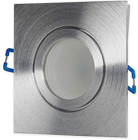 LED Einbaustrahler IP44 Silber Feinschliff 5 Watt kaltweiß 12V - MR16 Einbau-spot für Bad Dusche außen als Deckenleuchte Decken-Strahler - Einbauleuchte 60mm Bohrloch Einbau-lampe